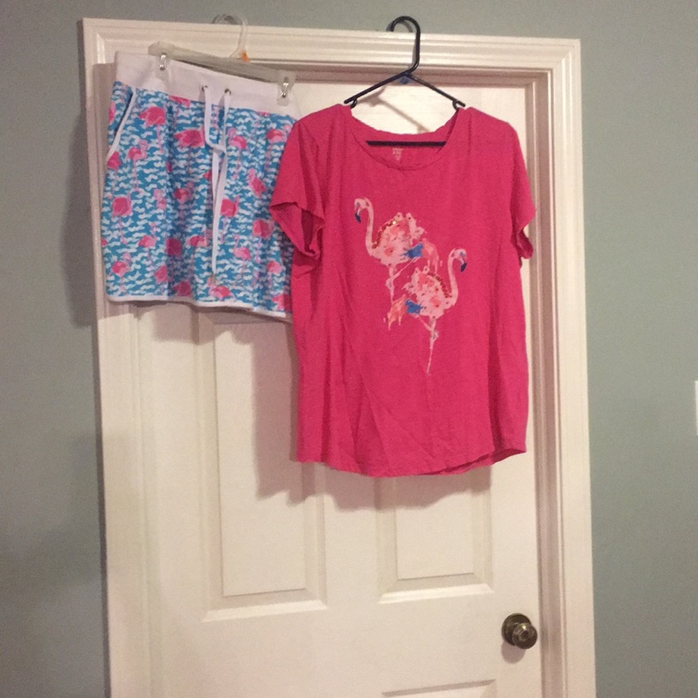 Crown & Ivy shirt and skort set